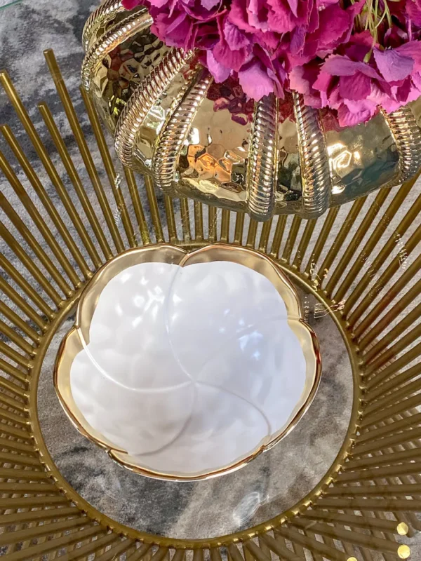 Inspire Me! Home Decor Gold Edge Flower Bowl