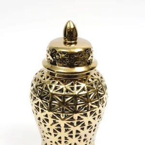 Inspire Me! Home Decor Gold Pierced Ginger Jar (2 Sizes)