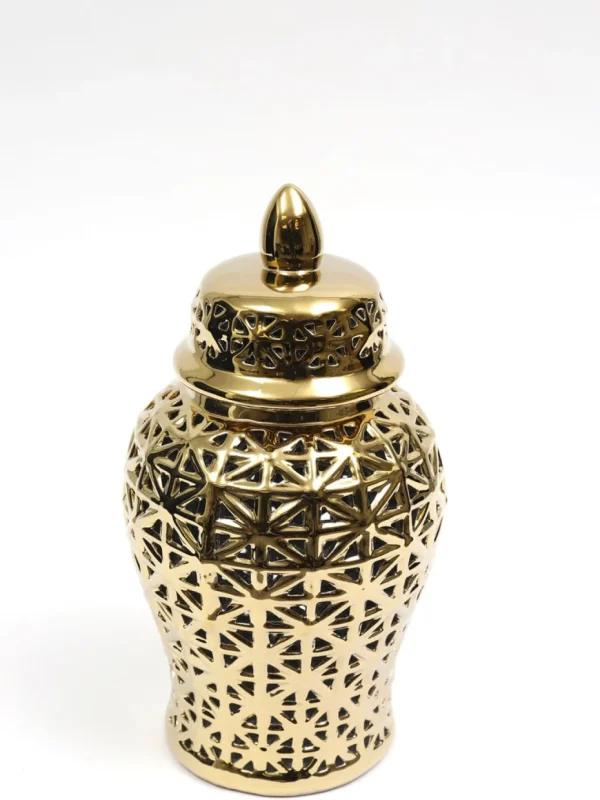 Inspire Me! Home Decor Gold Pierced Ginger Jar (2 Sizes)