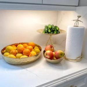 Inspire Me! Home Decor Gold Leaf Detailed Paper Towel Holder