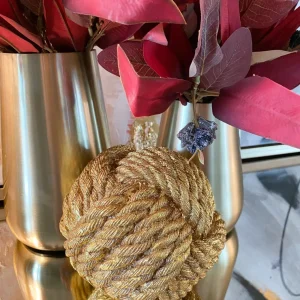 Inspire Me! Home Decor Gold Shimmer Resin Rope Ball (2 Sizes)