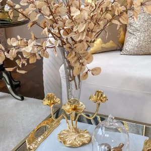 Inspire Me! Home Decor Gold Lotus Vase & Candle Holder