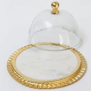 Inspire Me! Home Decor Gold Cake Dome With Ripple Edge (2 Colors)