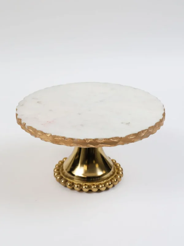 Inspire Me! Home Decor Gold Marble Cake Stand (2 Sizes)