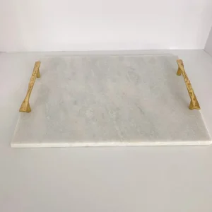 Inspire Me! Home Decor Gold Handle Marble Tray