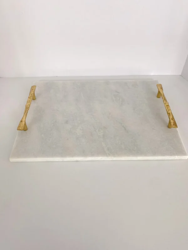 Inspire Me! Home Decor Gold Handle Marble Tray