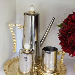 Inspire Me! Home Decor Gold Textured Ruffle Coffee/Tea Set Collection (4 Items Sold Individually)