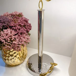 Inspire Me! Home Decor Gold Leaf Detailed Paper Towel Holder ( Available In 2 Sizes)