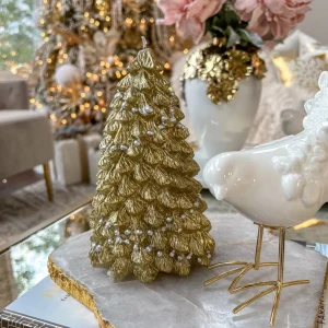 Inspire Me! Home Decor Gold Christmas Tree Candle (2 Sizes)