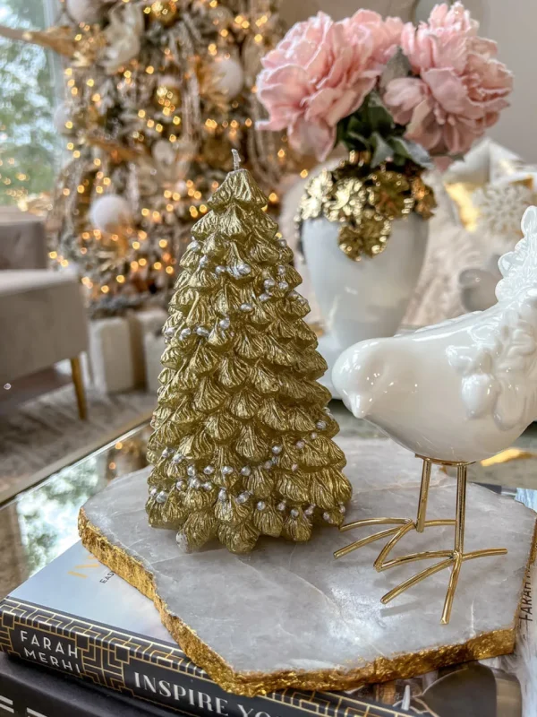 Inspire Me! Home Decor Gold Christmas Tree Candle (2 Sizes)