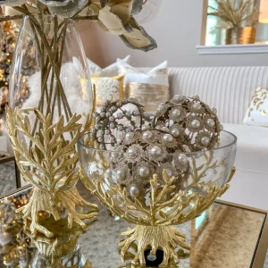 Inspire Me! Home Decor Gold Large Metallic Pearl Ornament/Orb