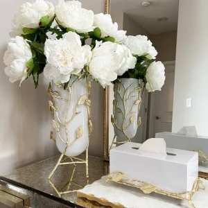 Inspire Me! Home Decor Gold Branch Vase With White Glass Insert