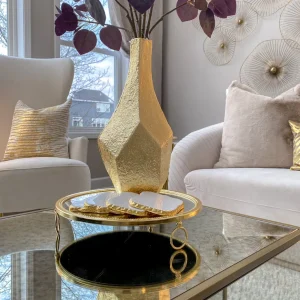 Inspire Me! Home Decor Gold Circle Mirror Tray W/ Circle Feet