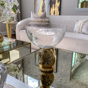 Inspire Me! Home Decor Gold Geode Base Pedestal Bowl