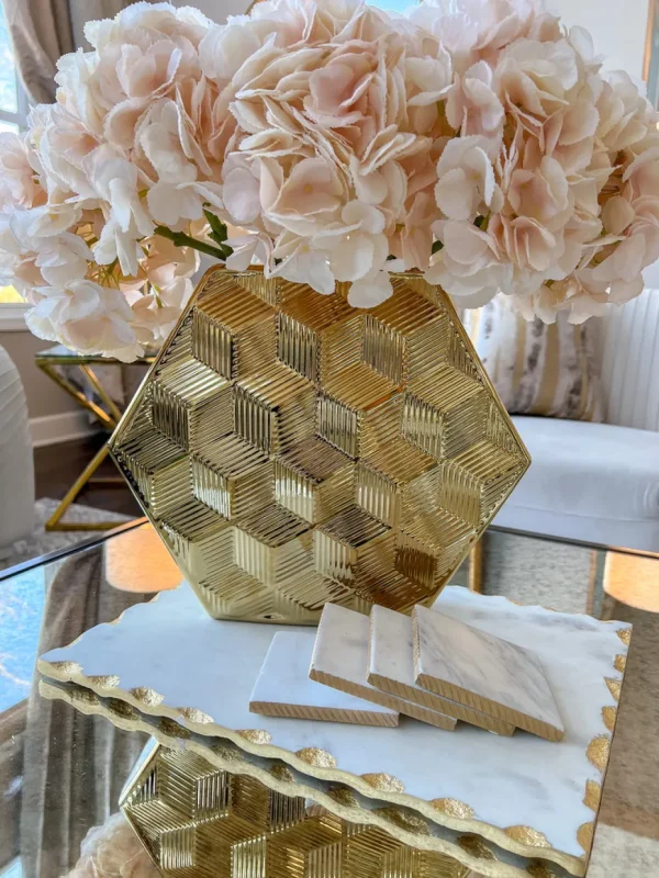 Inspire Me! Home Decor Gold Hexagon Vase