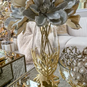 Inspire Me! Home Decor Gold Metal Branch And Glass Vase