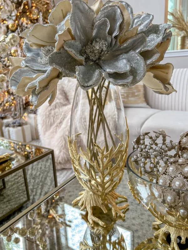 Inspire Me! Home Decor Gold Metal Branch And Glass Vase