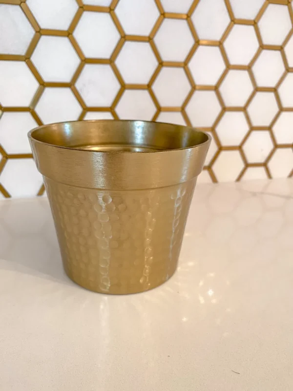 Inspire Me! Home Decor Gold Metal Hammered Pot