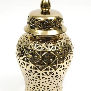 Inspire Me! Home Decor Gold Pierced Ginger Jar (2 Sizes)