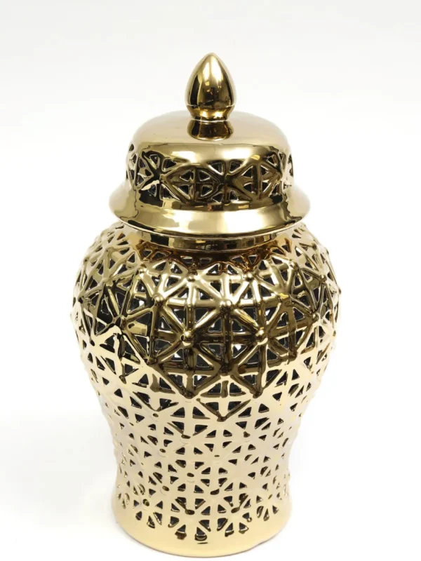 Inspire Me! Home Decor Gold Pierced Ginger Jar (2 Sizes)