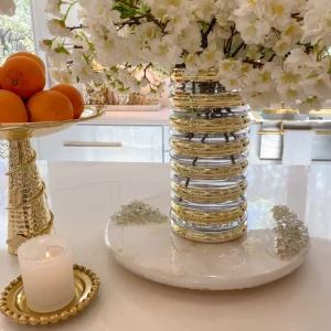 Inspire Me! Home Decor Gold Ribbed Glass Vase (2 Sizes)