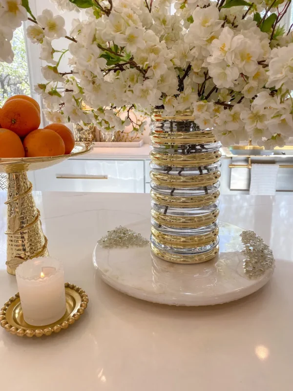 Inspire Me! Home Decor Gold Ribbed Glass Vase (2 Sizes)