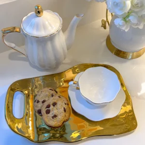 Inspire Me! Home Decor Gold Tray With Handle