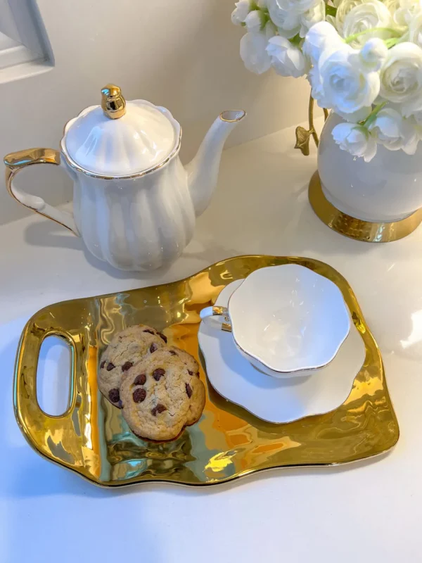 Inspire Me! Home Decor Gold Tray With Handle