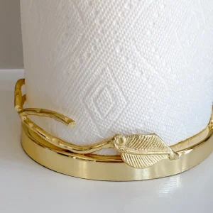 Inspire Me! Home Decor Gold Leaf Detailed Paper Towel Holder