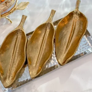 Inspire Me! Home Decor Gold Wavy Leaf Tray