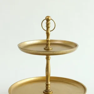 Inspire Me! Home Decor Gold 2-Tiered Metal Cake Stand