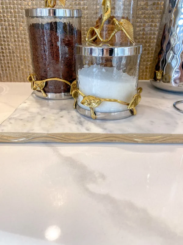 Inspire Me! Home Decor Gold Edged Marble Tray