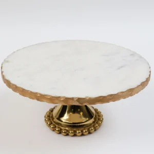 Inspire Me! Home Decor Gold Marble Cake Stand (2 Sizes)