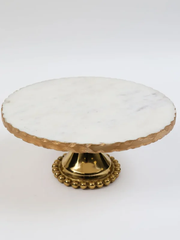 Inspire Me! Home Decor Gold Marble Cake Stand (2 Sizes)