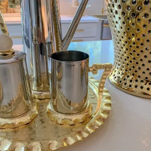 Inspire Me! Home Decor Gold Textured Ruffle Coffee/Tea Set Collection (4 Items Sold Individually)