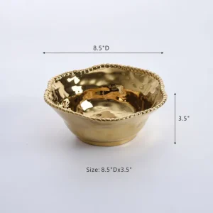 Inspire Me! Home Decor Gold Wavy Beaded Bowls (2 Sizes)