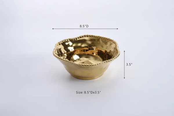 Inspire Me! Home Decor Gold Wavy Beaded Bowls (2 Sizes)