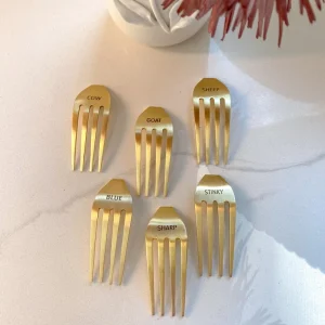 Inspire Me! Home Decor Gold Fork Cheese Markers (Set Of 6)