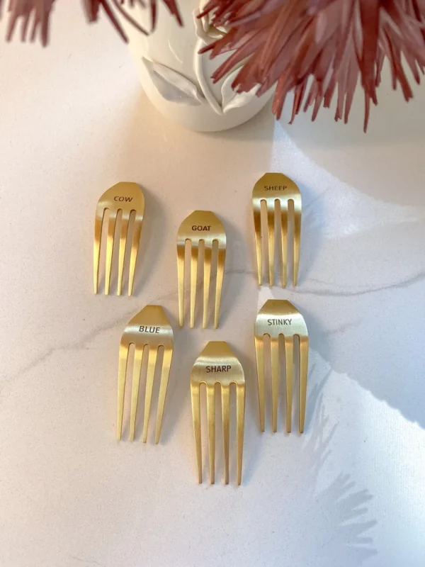 Inspire Me! Home Decor Gold Fork Cheese Markers (Set Of 6)