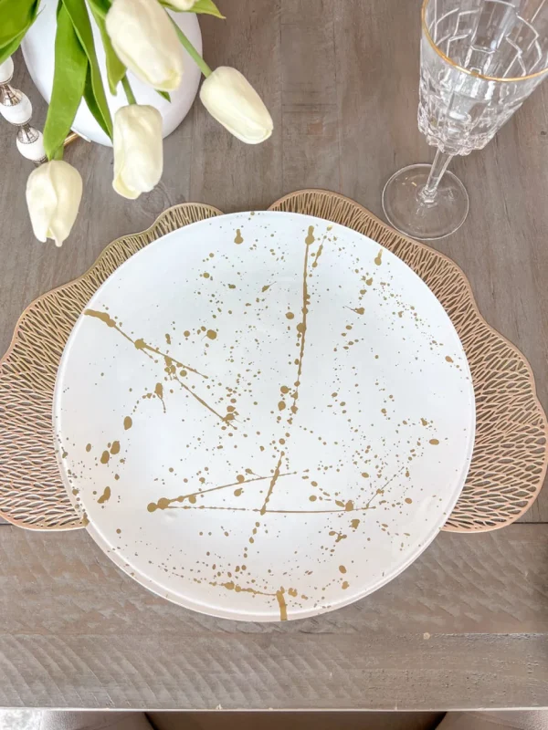 Inspire Me! Home Decor Gold Ginko Leaf Tablemat