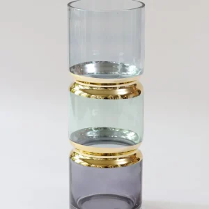 Inspire Me! Home Decor Gold And Colorful Glass Vase