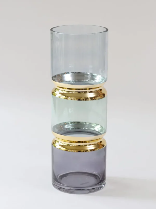 Inspire Me! Home Decor Gold And Colorful Glass Vase