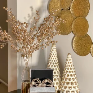 Inspire Me! Home Decor Gold And Silver Glitter Berry Stem