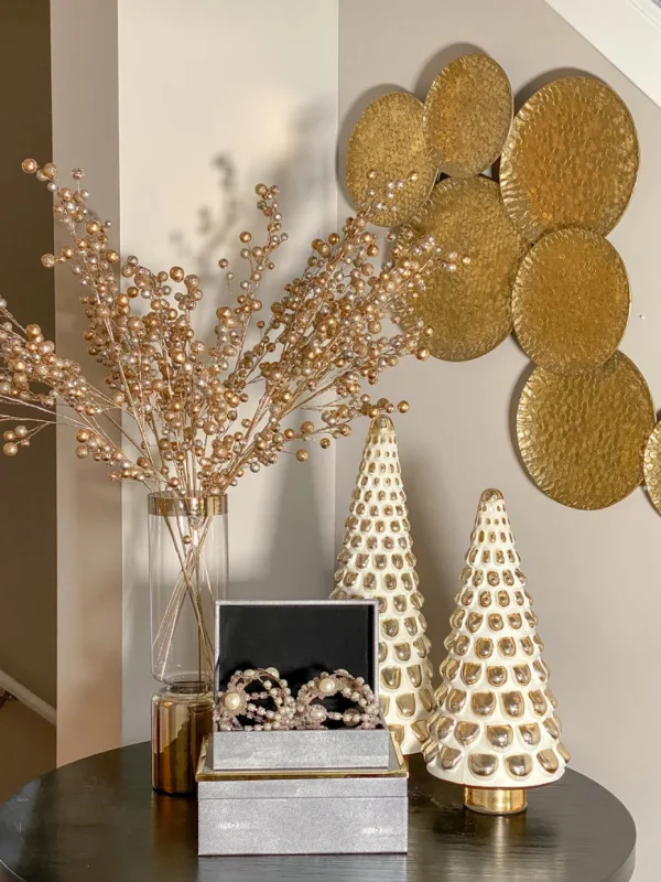 Inspire Me! Home Decor Gold And Silver Glitter Berry Stem