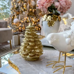 Inspire Me! Home Decor Gold Christmas Tree Candle (2 Sizes)