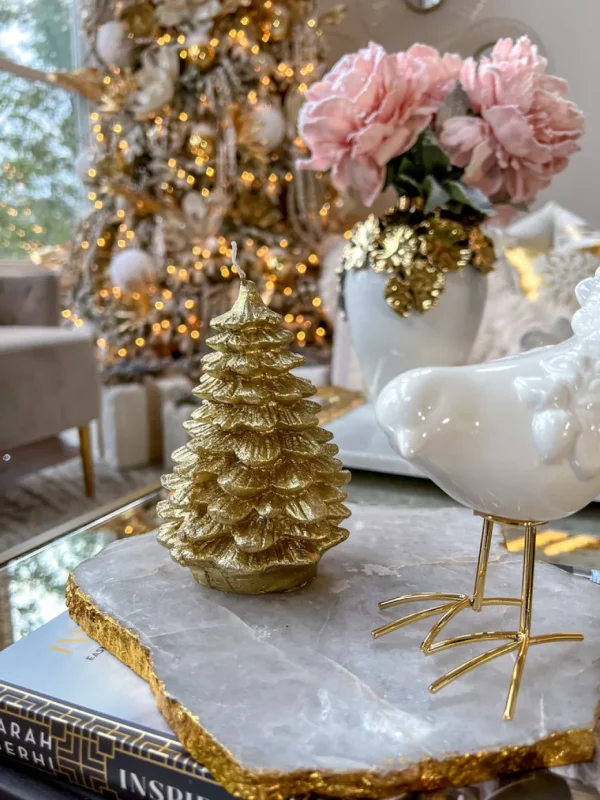 Inspire Me! Home Decor Gold Christmas Tree Candle (2 Sizes)