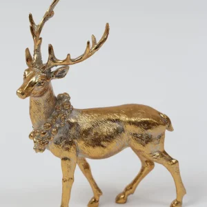 Inspire Me! Home Decor Gold Reindeer With Wreath