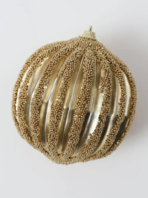 Inspire Me! Home Decor Gold Ribbed Orb Ornaments (2 Colors)