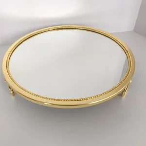 Inspire Me! Home Decor Gold Circle Mirror Tray W/ Circle Feet