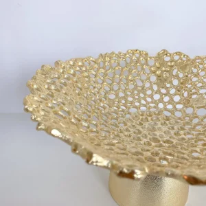 Inspire Me! Home Decor Gold Coral Pedestal Bowl